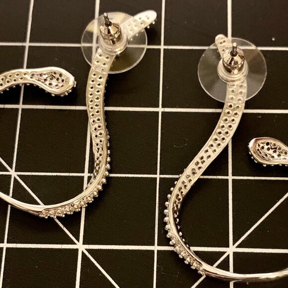 Silver Snake Dangle Earrings - Picture 5 of 7